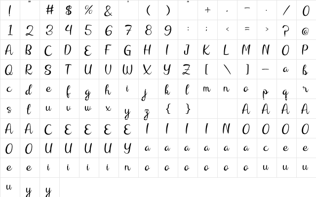 Raliqa Regular font glyphpreview