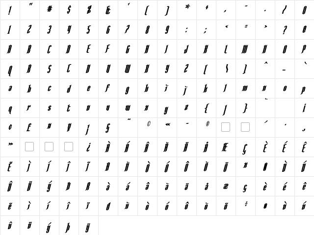 AngloYsgarth Bold Italic font glyphpreview