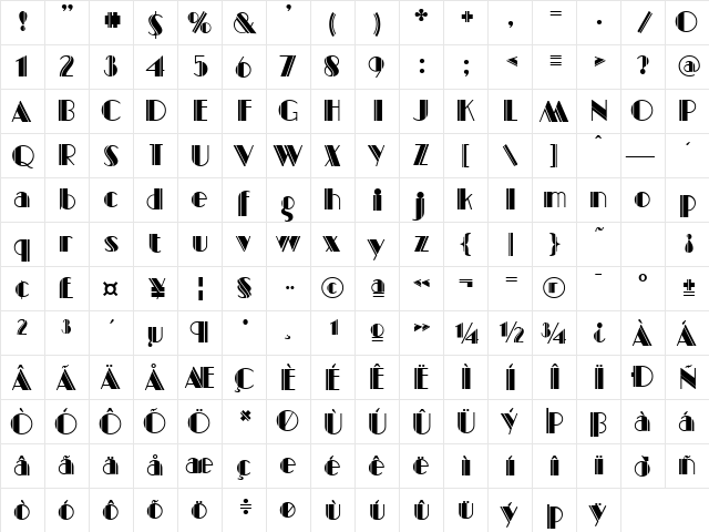 Vitrono Regular font glyphpreview