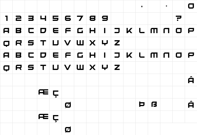 United Kingdom Regular font glyphpreview