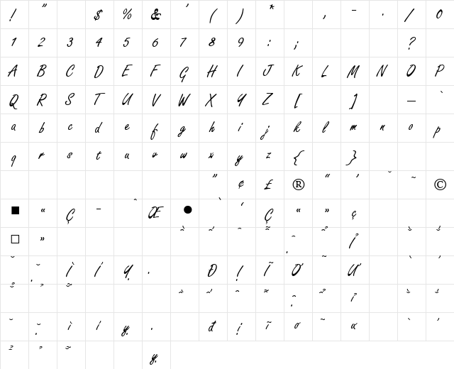 VNI-Free Normal font glyphpreview