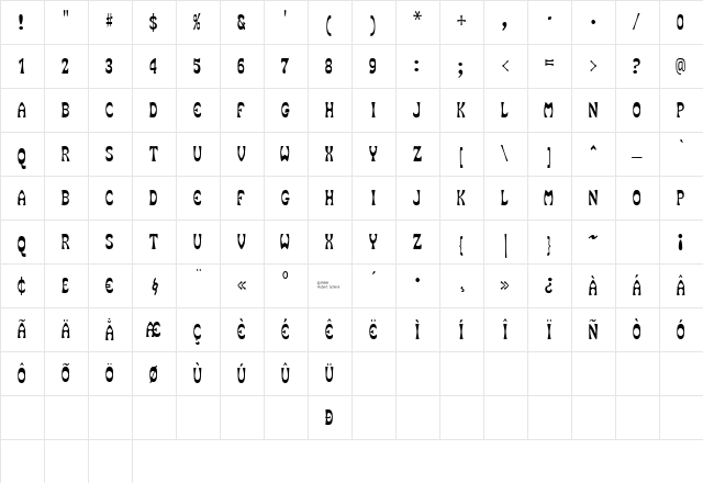 SmokeHouse Regular font glyphpreview