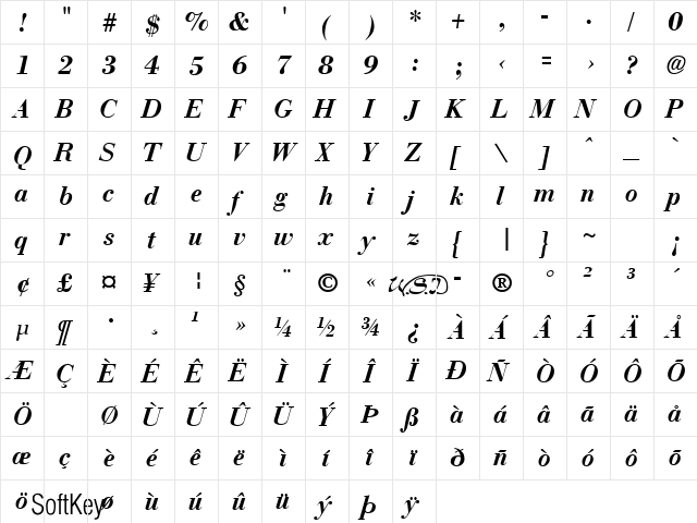 Boston Bold Italic font glyphpreview