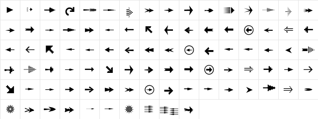 Fleches LeftRight font glyphpreview