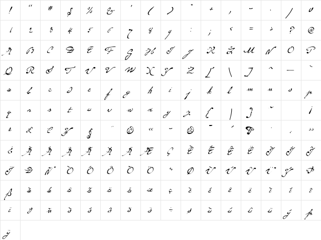 Monet Regular P22 Regular font glyphpreview