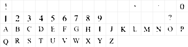 Musty Privates Regular font glyphpreview