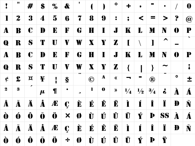 Stencil Regular font glyphpreview