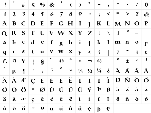 Catull Medium font glyphpreview