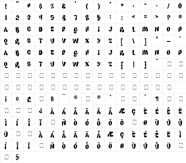 Funkhouse Medium font glyphpreview