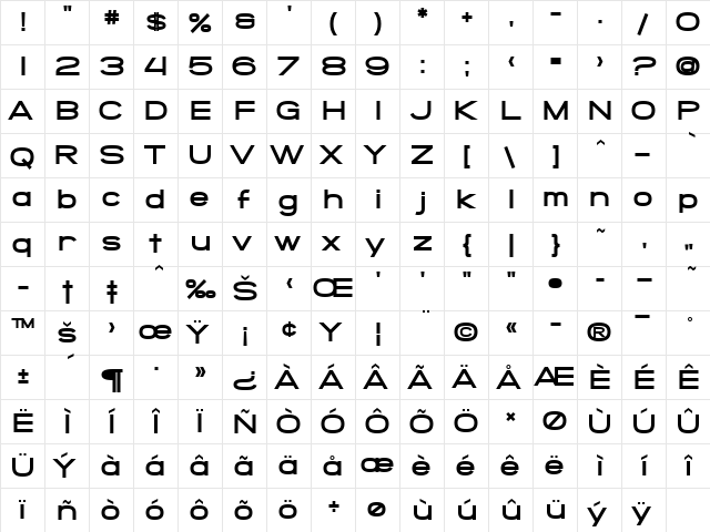 SF Grandezza Heavy font glyphpreview