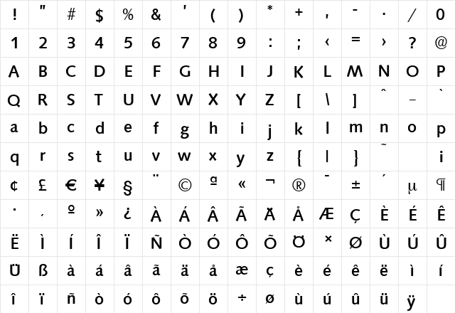 SaxonySerial-Medium Regular font glyphpreview