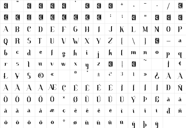 Royal Queen Regular font glyphpreview