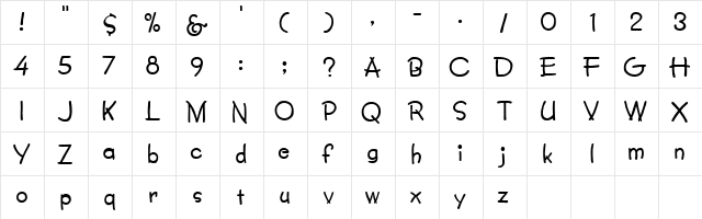 Nicety Normal font glyphpreview