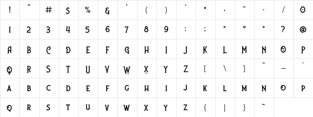 Nufced DEMO Regular font glyphpreview