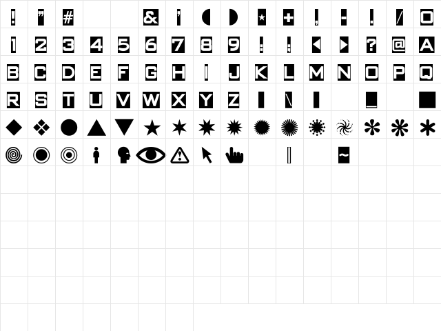 SwishButtons Regular font glyphpreview