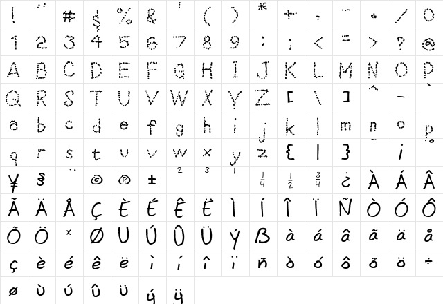 Dotted line Dotted line font glyphpreview