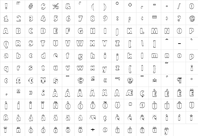 RichardBeckerOutline-Heavy Regular font glyphpreview