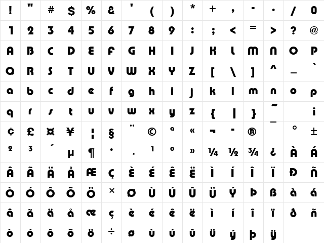 URWPuiseuxDDem Regular font glyphpreview