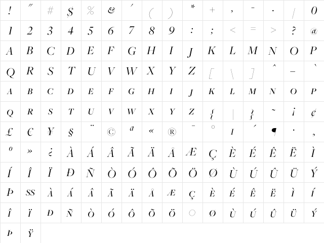 Freight Big Book Italic SC font glyphpreview