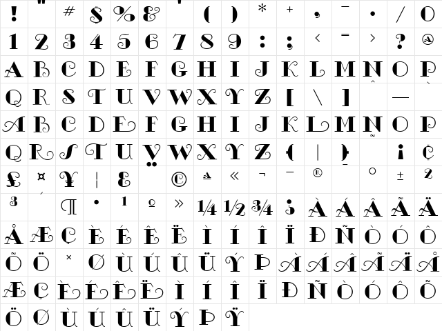 MichelleFLF Regular font glyphpreview