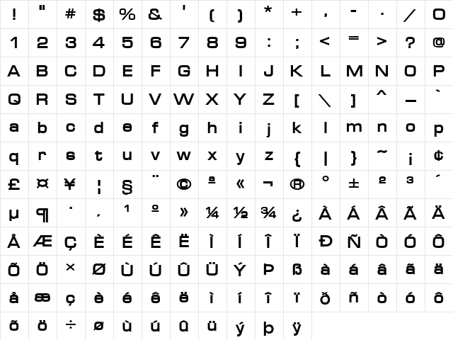 Waukegan LDO Bold font glyphpreview