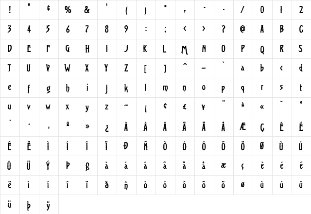 Virile Solid font glyphpreview
