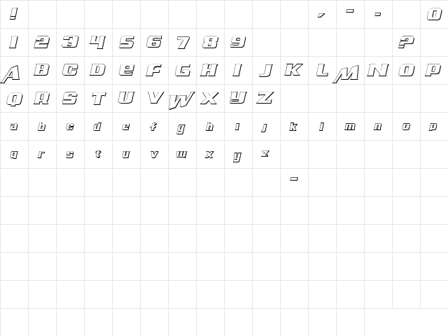 Air Millhouse Outline Outline font glyphpreview