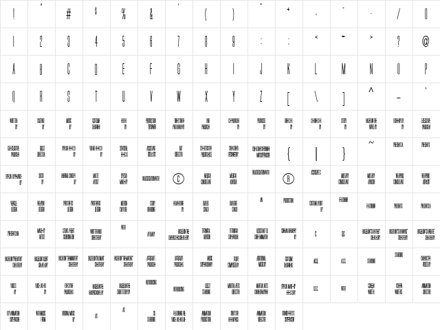 Top Billing Regular font glyphpreview