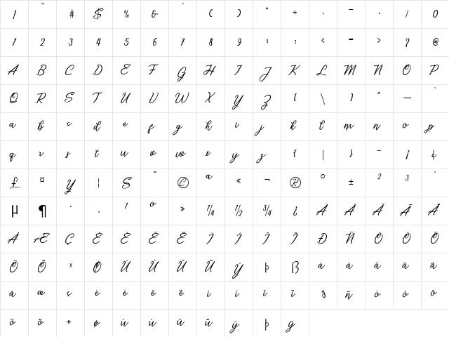 Wostella Regular font glyphpreview
