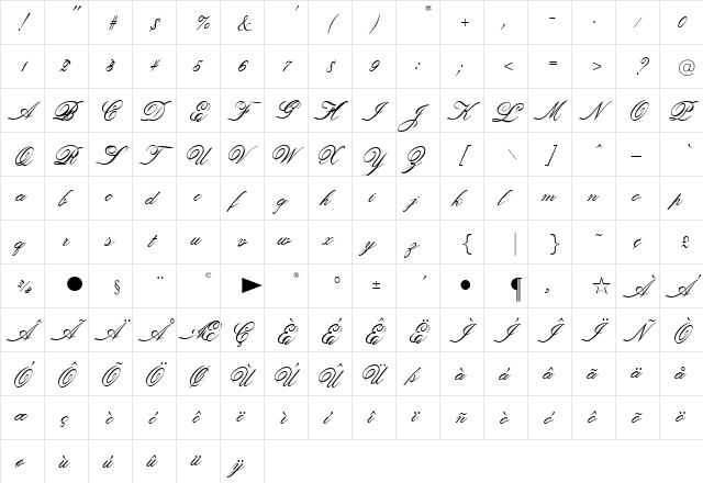 OPTIOldFashioned Regular font glyphpreview