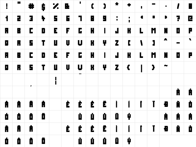 FutureMillennium Black font glyphpreview