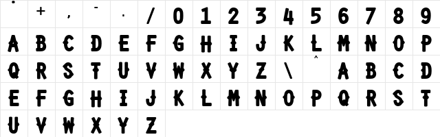 Shourtcut Regular font glyphpreview