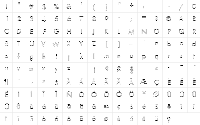 FuturaTBooOu1 Regular font glyphpreview