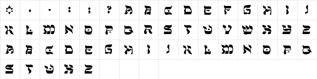 SHALOM Regular font glyphpreview