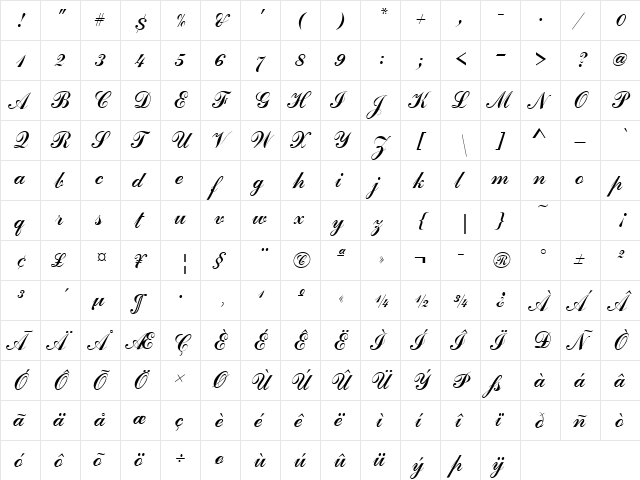CommercialScrJoiD Regular font glyphpreview