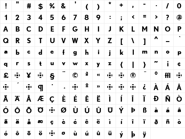 Nobel Bold font glyphpreview