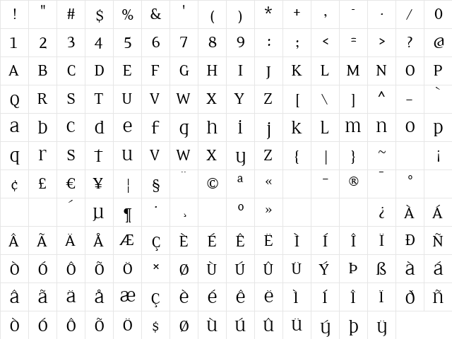 EideticNeoOmni Regular font glyphpreview