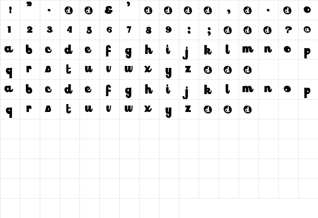 SweetJane Regular font glyphpreview