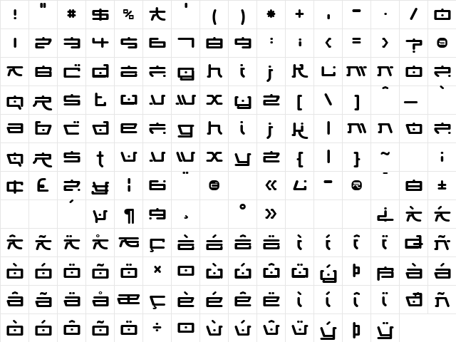 FungFoo Regular font glyphpreview
