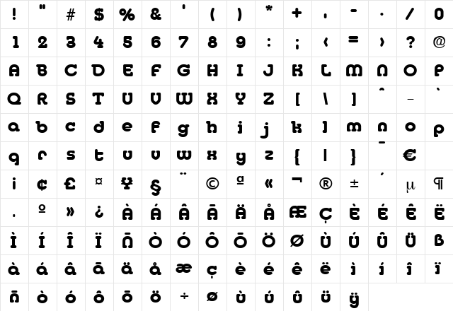 Media-Bold Regular font glyphpreview