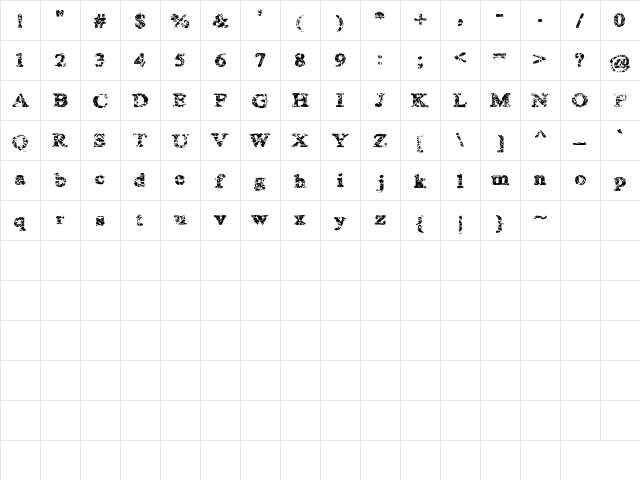 kemikalHi Regular font glyphpreview