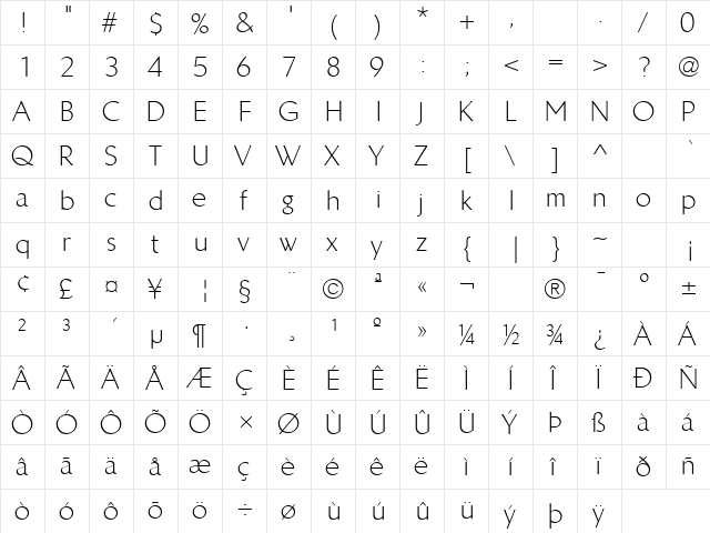 LTBrewery Light Regular font glyphpreview