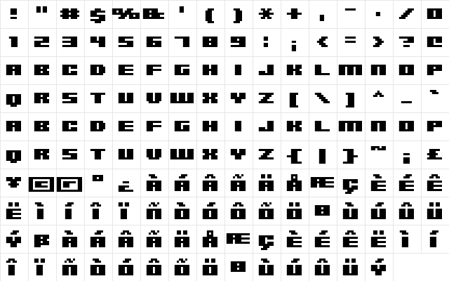 FFF Access Extended Regular font glyphpreview