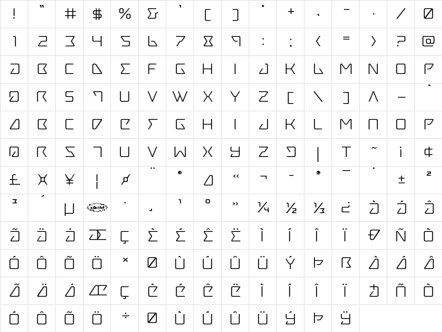 Tracer Expanded Expanded font glyphpreview