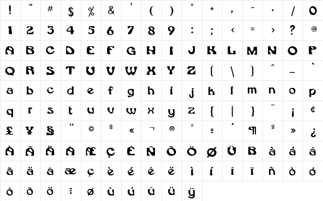 Daytona- Regular font glyphpreview