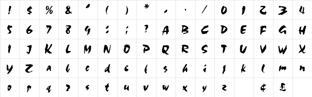 Sacrifice Normal font glyphpreview