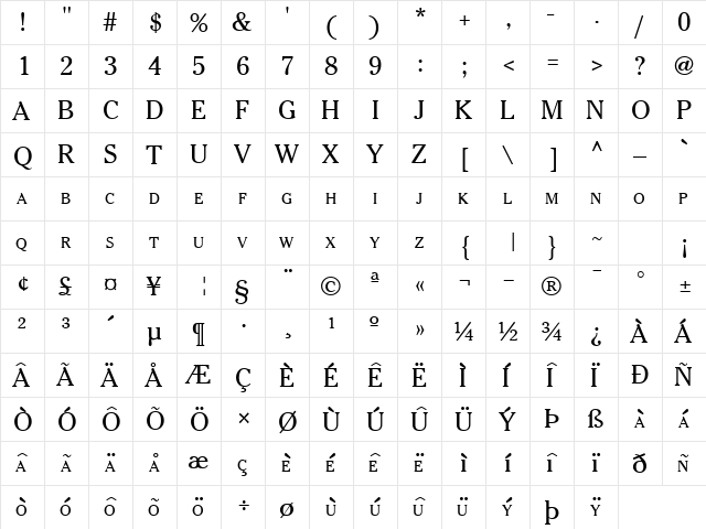 Turn Regular font glyphpreview