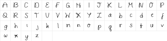 Onestroke Regular font glyphpreview