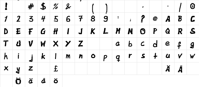 OodiJackO Regular font glyphpreview