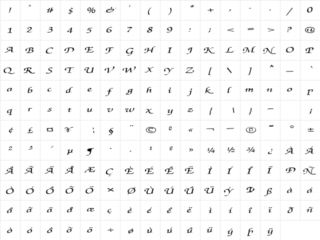 Christian Regular font glyphpreview